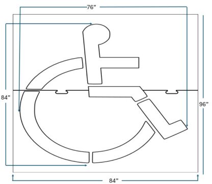 84 Inch Handicap 2 Part Stencil - Image 2