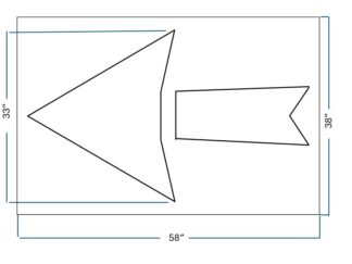 33 Inch Arrow 38x58