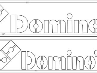 24 Inch Domino's Logo Wording and Dice 48x120