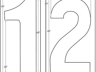 48 Inch Domino's Numbers 1 and 2 Stencil Set 58x54